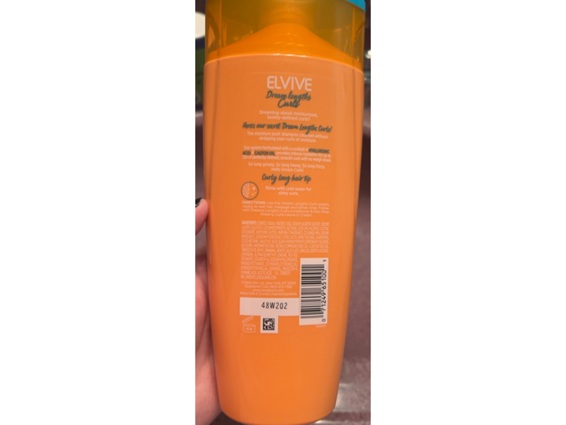 L'Oreal Paris Elvive Dream Lengths Curls Moisture Push Shampoo,12.6 fl oz/375 mL