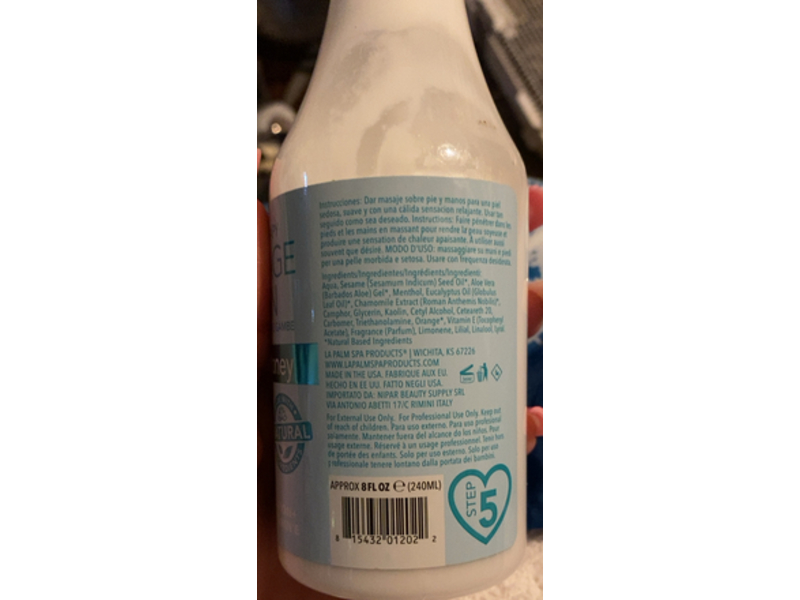 La Palm Healing Therapy Massage Lotion, Milk & Honey, 8 fl oz/240 mL