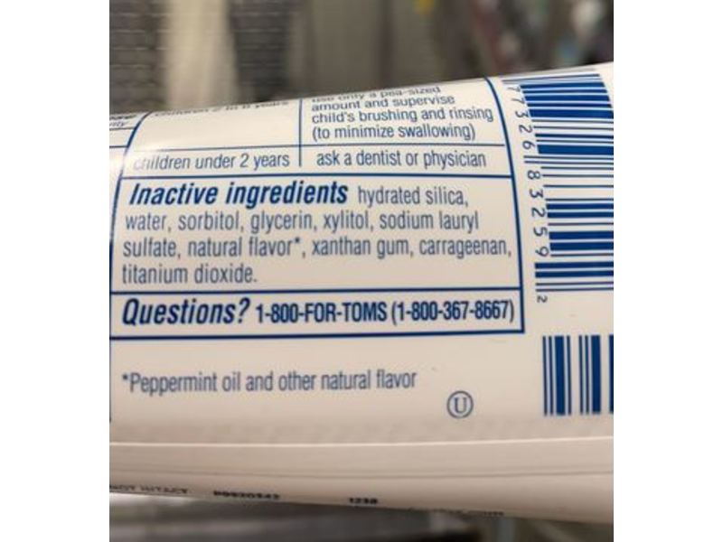 Tom's Of Maine Toothpaste, Fresh Mint, 3 oz/85 g