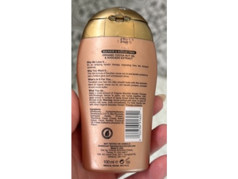 Organix Ever Straight Brazilian Keratin Therapy Anti-Breakage Serum, 3.3 fl oz/100 mL