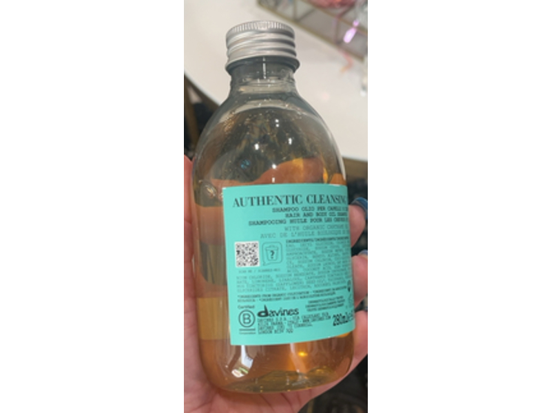 Davines Authentic Cleansing Nectar Hair & Body Oil Shampoo, Organic Carathame Oil, 9.47 fl oz/280 mL