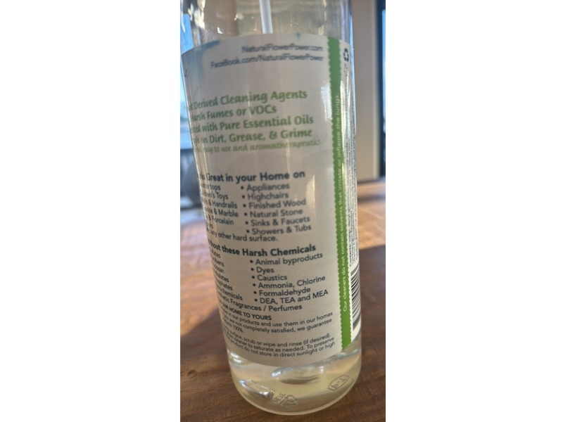 Natural Flower Power Multi-Surface Cleaner, Lemongrass, 32 fl oz/946 mL, Pack Of 2