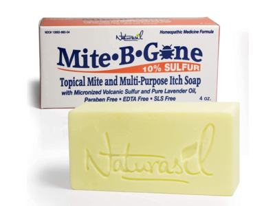 Naturasil Mite B Gone Topical Mite & Multi Purpose Itch Soap, Micronized Volcanic Sulfur & Lavender Oil, 4 oz, Pack Of 2