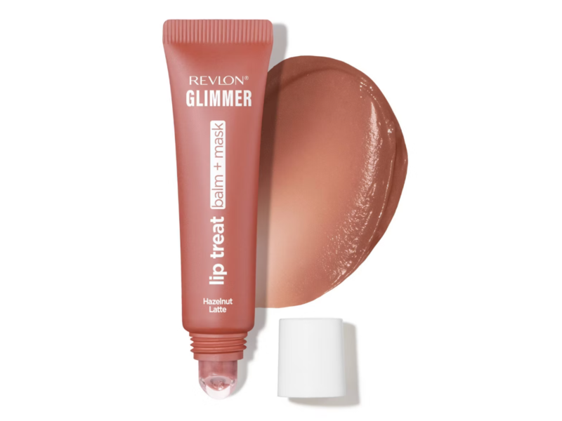 Revlon Glimmer Lip Treat Balm + Mask, Hazelnut Latte, 0.4 fl oz/12 mL