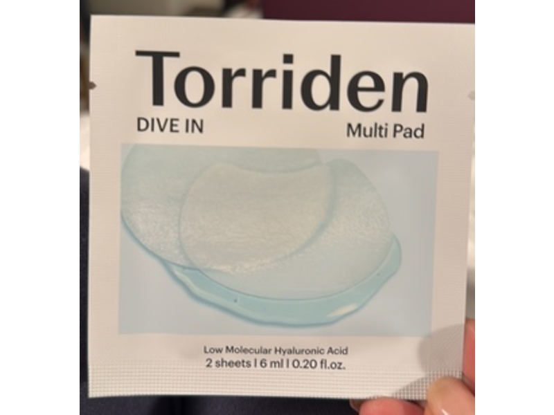 Torriden Dive In Multi Pad, Low Molecule Hyaluronic Acid, 0.2 fl oz/6 mL, 2 Count