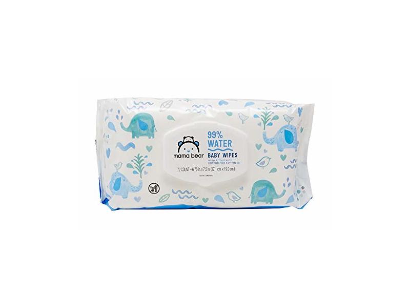 Mama Bear Baby Wipes, 99% Water, 72 Count
