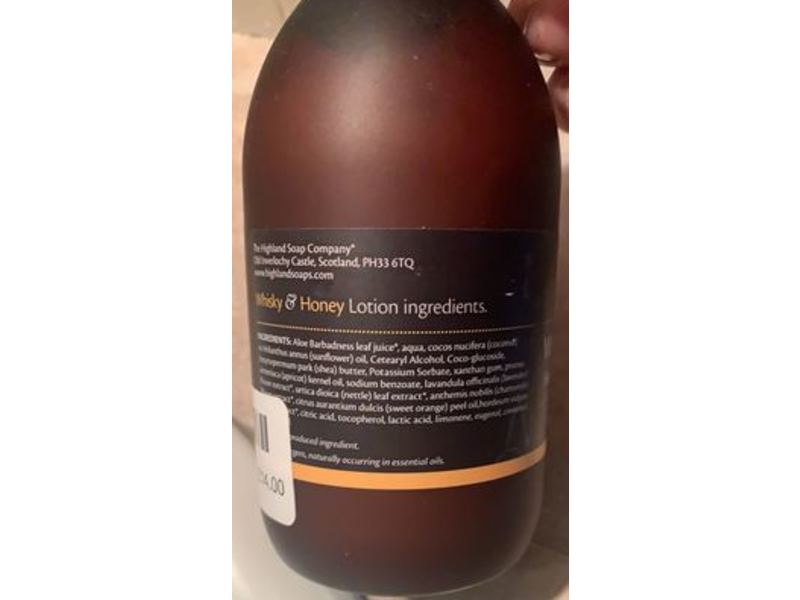 Highland Soap Co. Hand & Body Lotion, Whisky & Honey