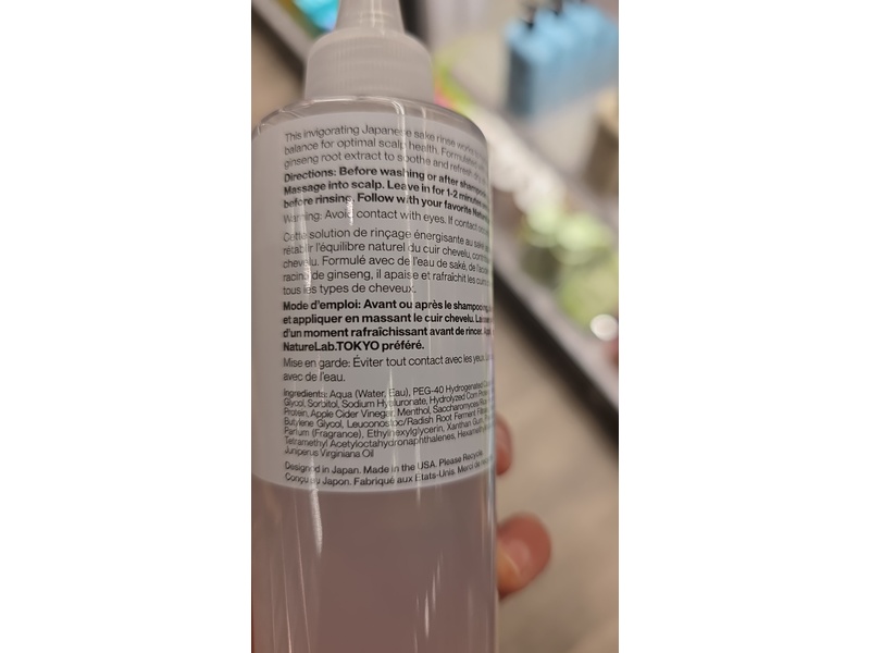 NatureLab Tokyo Perfect Clean Scalp Balancing Sake Rinse, Sake Water & Rice Water, 6.7 fl oz/200 mL