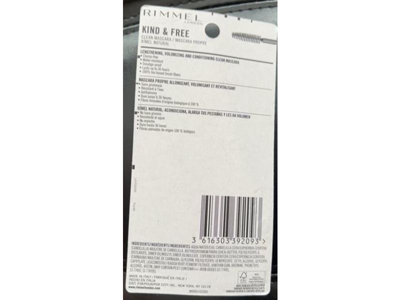 Rimmel Kind & Free Clean Mascara, 02 Brown Black, 0.23 fl oz/7 mL