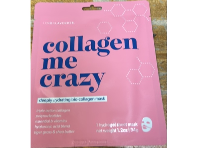 Lemon Lavender Collagen Me Crazy Bio-Collagen Mask, 1.2 oz/34 g