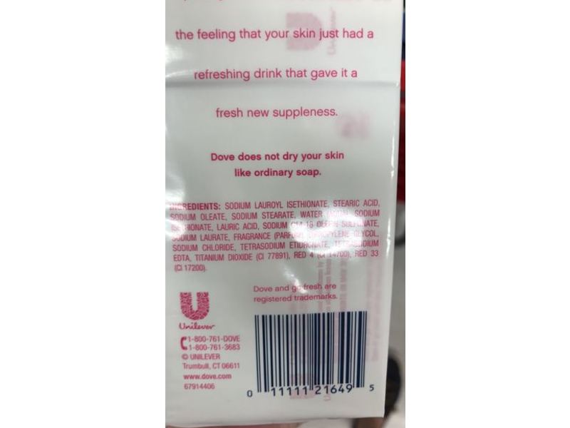 Dove Go Fresh Revive Beauty Bar, Pomegranate & Lemon Verbena, 3.75 oz/106 g, Pack Of 8