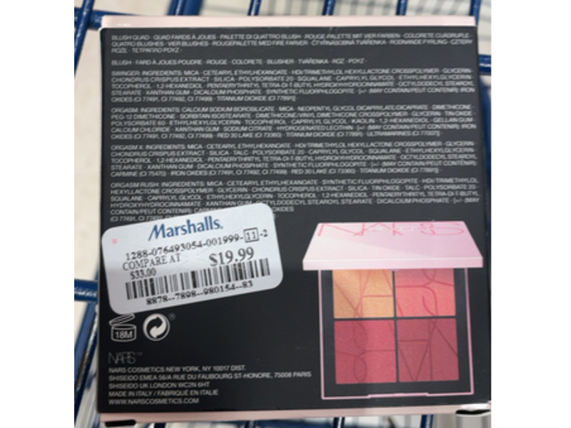 Nars Orgasm Limited Edition Blush Quad, Four Play, 0.11 oz/3.2 g