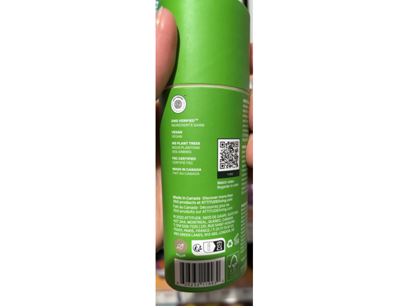Attitude Super Leaves Deodorant, Olive Leaves, 3 oz/85 g