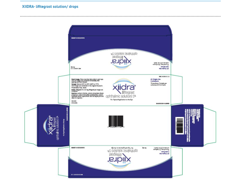 xiidra (lifitegrast Ophthalmic solution) 5%, Bausch + Lomb, (RX)