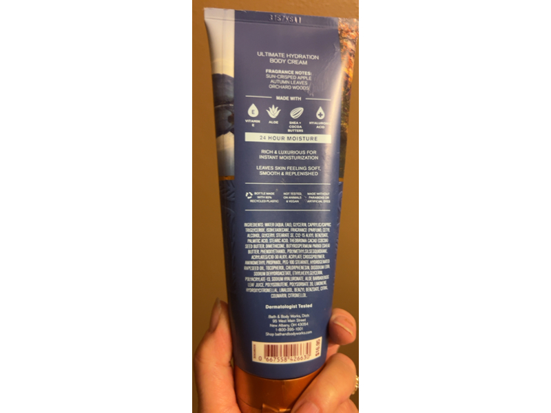 Bath & Body Works Ultimate Hydration Body Cream, Sweater Weather, 8 oz/226 g
