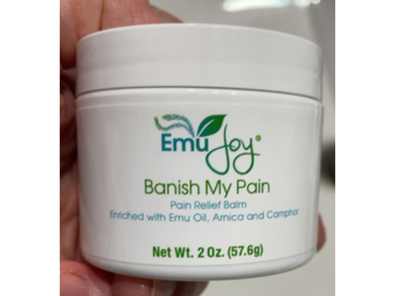 Emu Joy Banish My Pain Relief Balm, Arnica, Camphor & Emu Oil, 2 oz/57.6 g