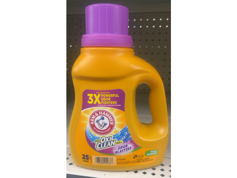 Arm & Hammer Plus OxiClean with Odor Blasters Liquid Laundry Detergent, Fresh Botanical, 25 Loads, 32.5 fl oz
