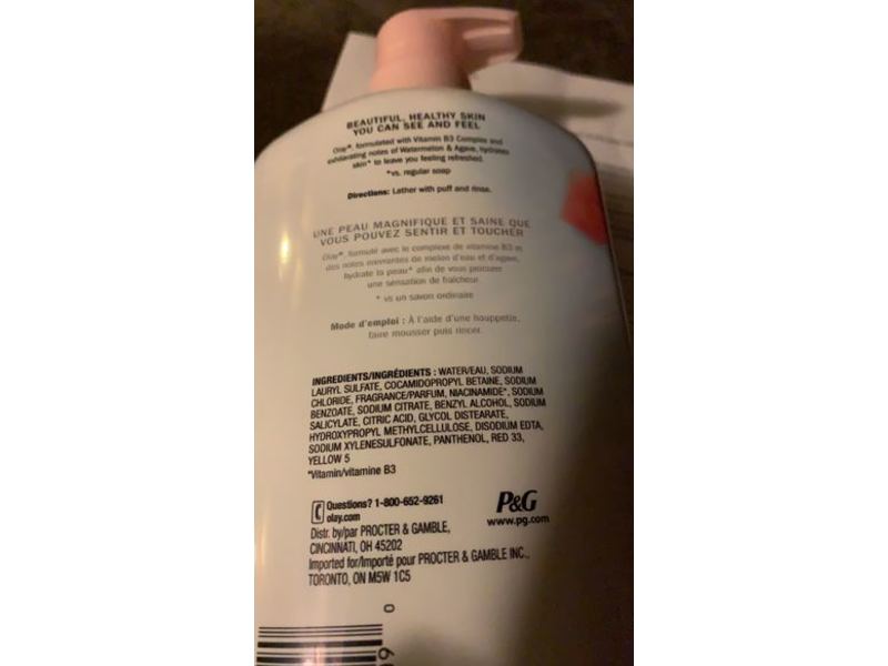 Olay Fresh Outlast Body Wash, Watermelon & Agave, B3, 30 fl oz/887 mL