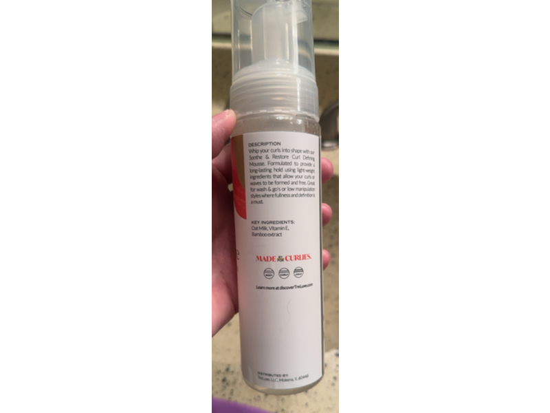 Treluxe Soothe & Restore Curl Defining Mousse, Oat Milk + Vitamin E, 7.1 fl oz/210 mL
