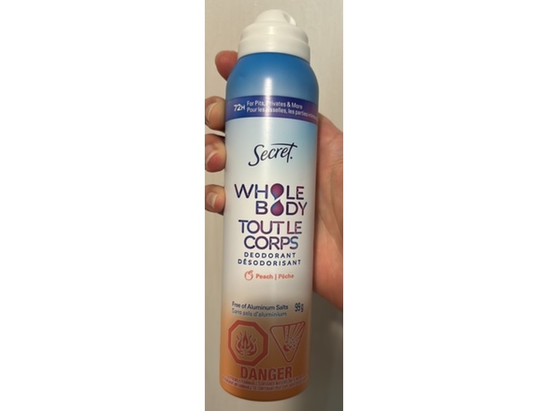 Secret Whole Body Toutle Corps Deodorant, Peach, 99 g