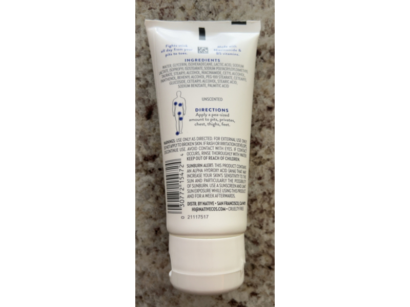 Native Whole Body Cream Deodorant, 3 oz/ 85 g