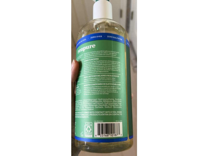 Renpure Refreshing Shampoo, Tea Tree & Rosemary, 32 fl oz/946 mL