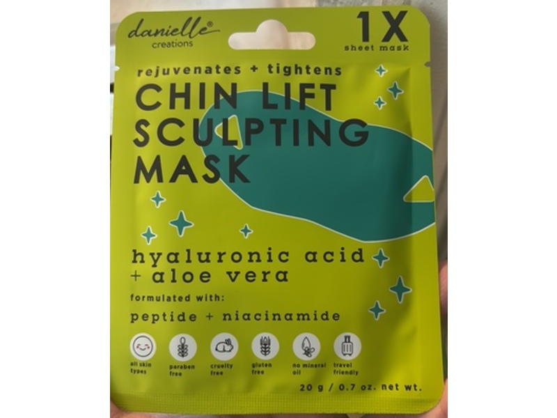 Danielle Creations Chin Lift Sculpting Mask, Hyaluronic Acid + Aloe Vera, 0.7 oz/20 g