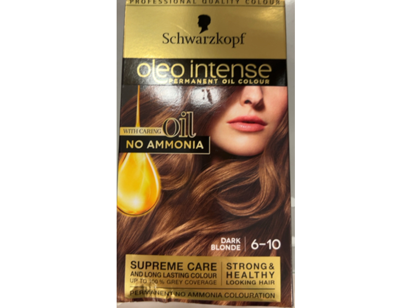 Schwarzkopf Oleo Intense Permanent Hair Oil Color, Dark Blonde 6-10, 1 Application, Pack Of 3
