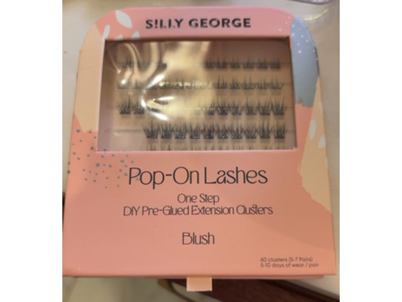 Silly George Pop-On Lashes One Step DIY Pre-Glued Extension Clusters, Blush, 60 Count