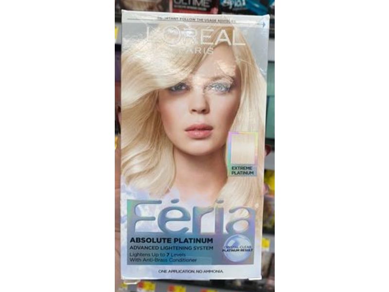 L'Oreal Paris Feria Absolute Platinum Hair Color, Extreme Platinum, 1 Count