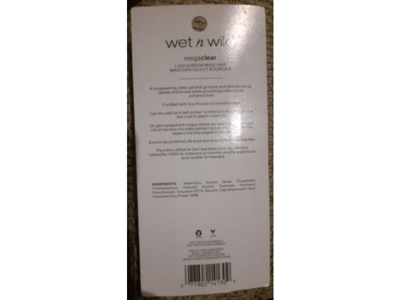 Wet N Wild Tame & Define Megaclear Lash & Brow Mascara, Clear Transparent, 0.28 fl oz/8.5 mL