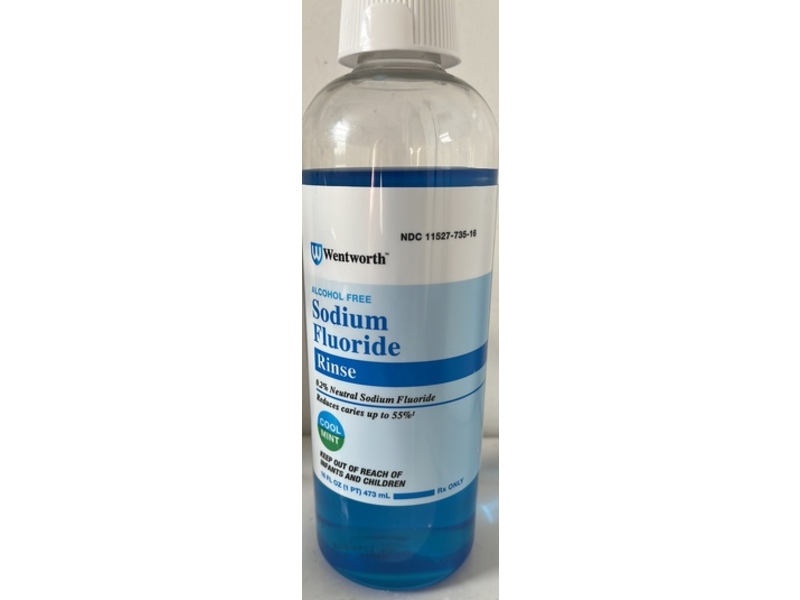 Sodium Fluoride Rinse, Cool Mint, 16 fl oz/473 mL, Wentworth (Rx)