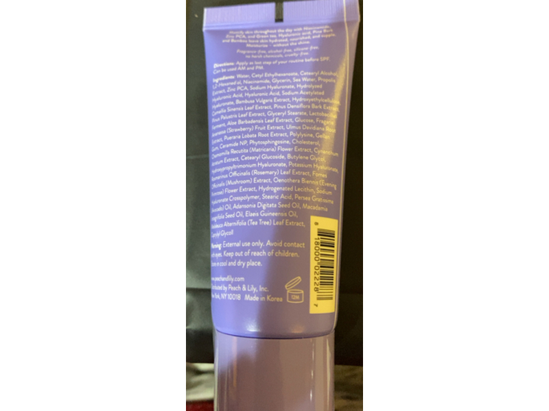 Peach & Lily Peach Slices Oil Control Mattifying Moisturizer, Niacinamide, Zinc, Pine Bark, Green Tea, 1.69 oz/50 mL