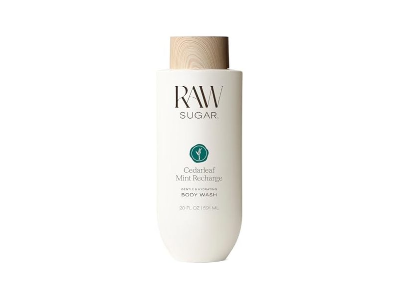 Raw Sugar Gentle & Hydrating Body Wash, Cedarleaf Mint, 20 fl oz/591 mL