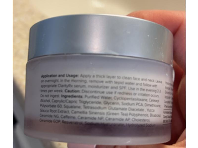 ClarityRx Daily Dose Of Water Hyaluronic Acid Overnight Mask, 3.5 oz/100 g