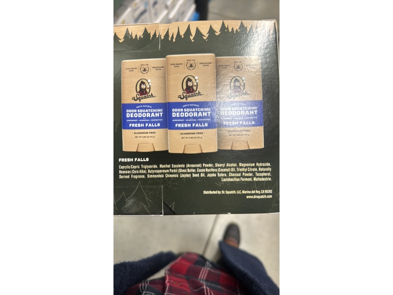 Dr Squatch Men's Natural Deodorant, Fresh Falls, 2.65 oz/75 g, 3 Pack