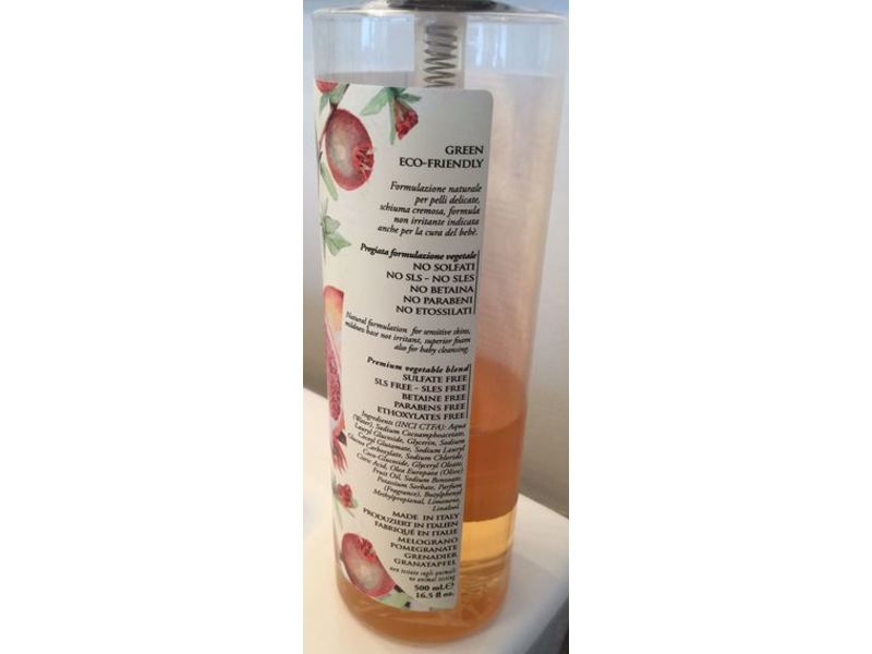 La Florentina Shower Gel, Melograno Pomegranate, 16.5 fl oz/500 mL