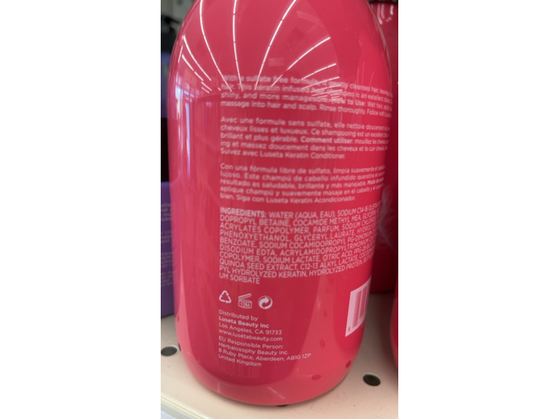 Luseta Shampoo, Keratin, Smoothing & Nourishing Formula, 16.9 fl oz/500 mL