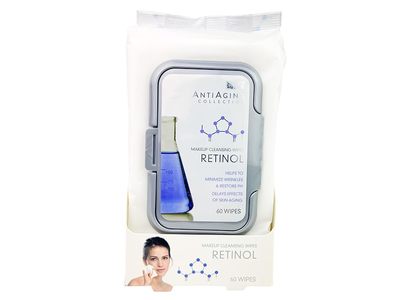 Global Beauty Care Anti-Aging Retinol Makeup Cleansing Wipes, 60 Count