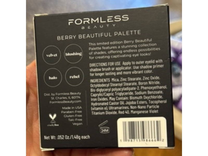 Formless Beauty Palette, Berry Beautiful, 0.052 oz/1.48 g