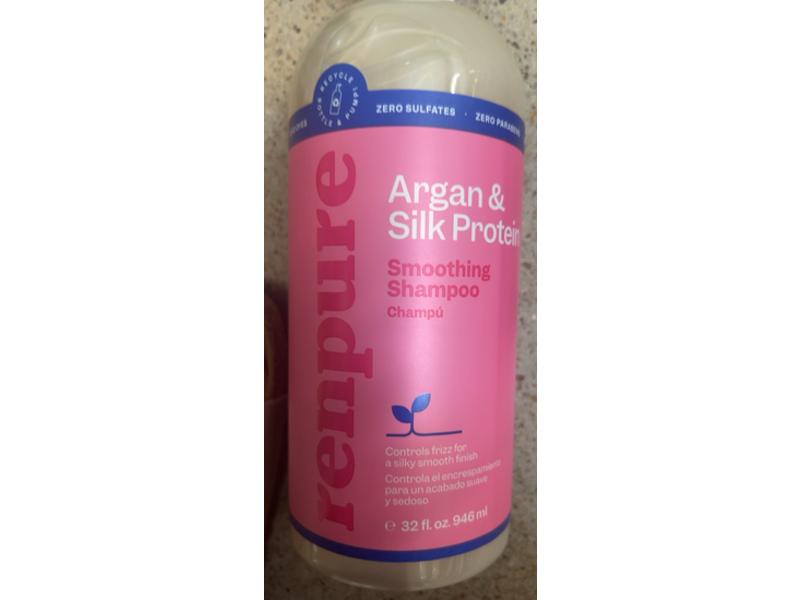 Renpure Smoothing Shampoo, Argan & Silk Protein, 32 fl oz/946 mL