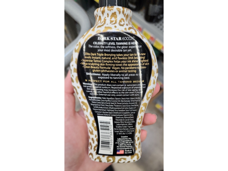 European Gold Dark Star 6000X Indoor Tanning Lotion, 12 fl oz/354 mL