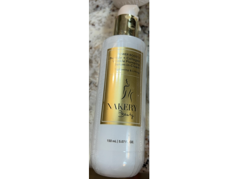 Nakery Beauty Power Boost+ Wrinkle Plumping Serum-In-Cream, Peptide + Collagen, 5.07 fl oz/150 mL