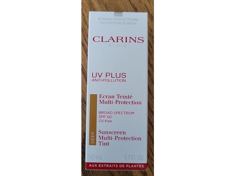 Clarins UV Plus Anti-Pollution Sunscreen Multi-Protection Tint, SPF 50, Deep, 1.7 fl oz/50 mL