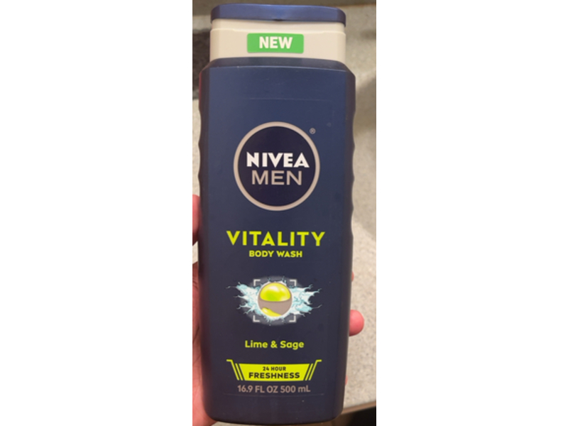 Nivea Men Vitality Body Wash, Lie & Sage, 16.9 fl oz/500 mL