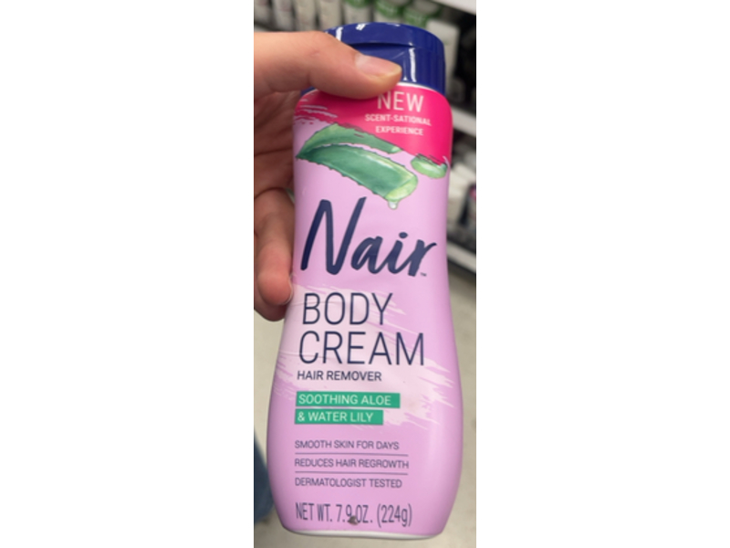 Nair Hair Remover Body Cream, Soothing Aloe & Water Lily, 7.9 oz/224 g