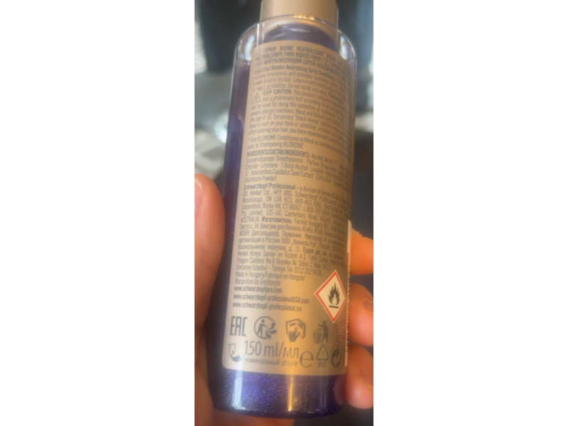 Schwarzkopf Blond Me Cool Blondes Neutralizing Spray Conditioner, 5.07 fl oz/150 mL