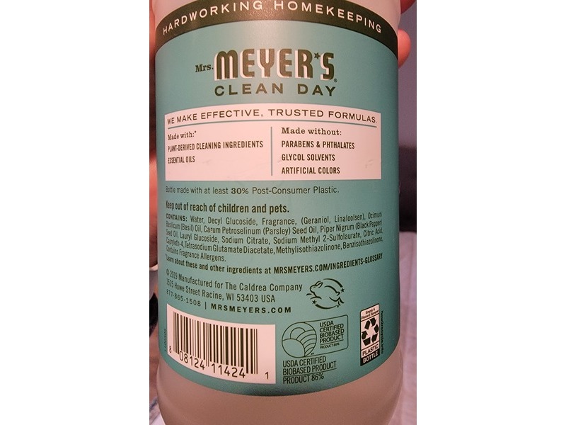 Mrs.Meyer's Clean Day Multi-Surface Everyday Cleaner, Basil Scent, 24 fl oz