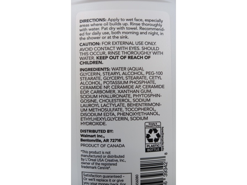 Equate Beauty Hydrating Facial Cleanser, 12 fl oz/355 mL