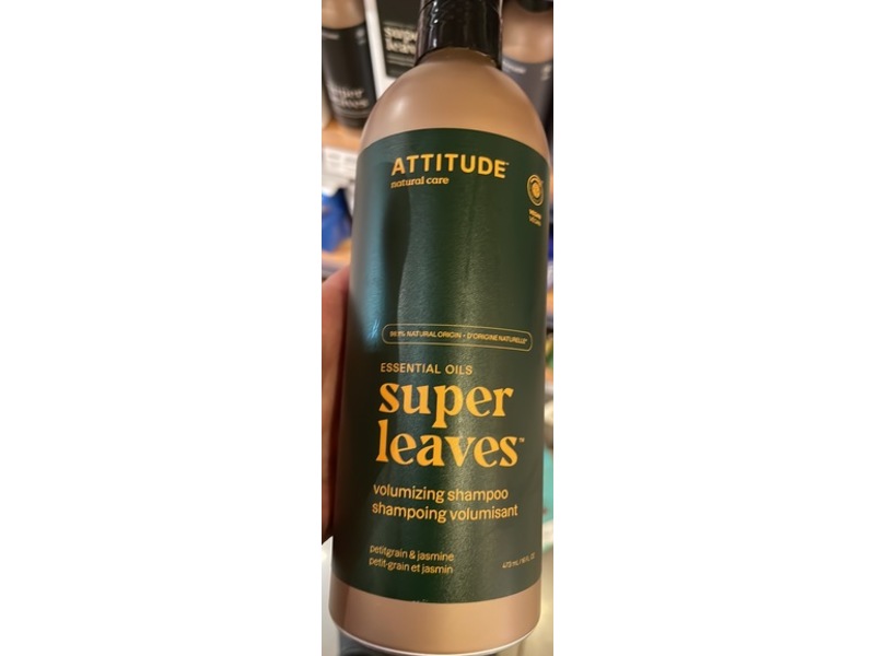 Attitude Super Leaves Volumizing Shampoo, Petitgrain & Jasmine, 16 fl oz/473 mL